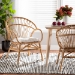 bali & pari Benicia Modern Bohemian Natural Brown Rattan Dining Chair - DC818-Rattan-DC