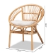 bali & pari Adrina Modern Bohemian Natural Brown Rattan Dining Chair - DC810-Rattan-DC