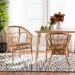 bali & pari Alleta Modern Bohemian Natural Brown Rattan 2-Piece Dining Chair Set - 12719-Rattan-DC