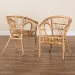 bali & pari Alleta Modern Bohemian Natural Brown Rattan 2-Piece Dining Chair Set - 12719-Rattan-DC