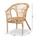 bali & pari Alleta Modern Bohemian Natural Brown Rattan 2-Piece Dining Chair Set - 12719-Rattan-DC
