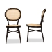 Baxton Studio Thalia Mid-Century Modern Dark Brown Finished Metal and Synthetic Rattan 2-Piece Outdoor Dining Chair Set - WA-33001-Natural/Dark Brown-DC