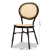 Baxton Studio Thalia Mid-Century Modern Dark Brown Finished Metal and Synthetic Rattan 2-Piece Outdoor Dining Chair Set - WA-33001-Natural/Dark Brown-DC
