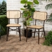 Baxton Studio Katina Mid-Century Modern Dark Brown Finished Metal and Synthetic Rattan 2-Piece Outdoor Dining Chair Set - WA-33004-Natural/Dark Brown-DC