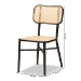 Baxton Studio Katina Mid-Century Modern Dark Brown Finished Metal and Synthetic Rattan 2-Piece Outdoor Dining Chair Set - WA-33004-Natural/Dark Brown-DC