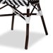 Baxton Studio Alaire Classic French Black and White Weaving and Dark Brown Metal 2-Piece Outdoor Dining Chair Set - WA-4094V-Black/White-DC