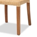 Baxton Studio Caspia Mid-Century Modern Walnut Brown Mahogany Wood and Natural Rattan 2-Piece Dining Chair Set - Caspia-Teak-DC