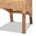 bali & pari Moscow Modern Bohemian Natural Brown Rattan and Walnut Brown Mahogany Wood 2-Piece Dining Chair Set - Moscow-Teak-DC