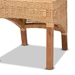 bali & pari Moscow Modern Bohemian Natural Brown Rattan and Walnut Brown Mahogany Wood 2-Piece Dining Chair Set - Moscow-Teak-DC