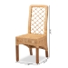 bali & pari Moscow Modern Bohemian Natural Brown Rattan and Walnut Brown Mahogany Wood 2-Piece Dining Chair Set - Moscow-Teak-DC