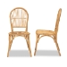 bali & pari Wina Modern Bohemian Natural Brown Rattan 2-Piece Dining Chair Set - Wina-Rattan-DC