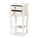 Baxton Studio Eliya Classic and Traditional White Finished Wood 2-Drawer Nightstand - JY18B016-White-2DW-NS