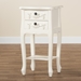 Baxton Studio Eliya Classic and Traditional White Finished Wood 2-Drawer End Table - JY18B016-White-2DW-ET