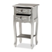Baxton Studio Eliya Classic and Traditional Brushed Silver Finished Wood 2-Drawer Nightstand - JY18B016-Silver-2DW-NS