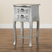 Baxton Studio Eliya Classic and Traditional Brushed Silver Finished Wood 2-Drawer End Table - JY18B016-Silver-2DW-ET