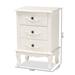 Baxton Studio Callen Classic and Traditional White Finished Wood 3-Drawer End Table - JY18B018-White-3DW-ET