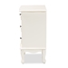 Baxton Studio Callen Classic and Traditional White Finished Wood 3-Drawer Nightstand - JY18B018-White-3DW-NS