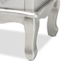 Baxton Studio Callen Classic and Traditional Brushed Silver Finished Wood 3-Drawer Nightstand - JY18B018-Silver-3DW-NS