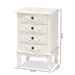 Baxton Studio Callen Classic and Traditional White Finished Wood 4-Drawer End Table - JY18B025-White-4DW-ET