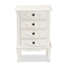 Baxton Studio Callen Classic and Traditional White Finished Wood 4-Drawer End Table - JY18B025-White-4DW-ET