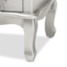 Baxton Studio Callen Classic and Traditional Brushed Silver Finished Wood 4-Drawer Nightstand - JY18B025-Silver-4DW-NS