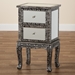 Baxton Studio Wycliff Industrial Glam and Luxe Silver Finished Metal and Mirrored Glass 2-Drawer Nightstand - JY20B138-Silver-2DW-NS