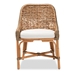 Baxton Studio Kyle Modern Bohemian Natural Brown Woven Rattan Dining Side Chair With Cushion - Kyle-Rattan-DC-No Arm