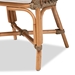 Baxton Studio Kyle Modern Bohemian Natural Brown Woven Rattan Dining Arm Chair with Cushion - Kyle-Rattan-DC-Arm