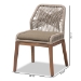 bali & pari Jennifer Mid-Century Transitional Grey Woven Rope Mahogany Dining Side Chair - Jennifer-Grey-DC-No Arm