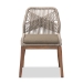 bali & pari Jennifer Mid-Century Transitional Grey Woven Rope Mahogany Dining Side Chair - Jennifer-Grey-DC-No Arm