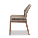 bali & pari Jennifer Mid-Century Transitional Grey Woven Rope Mahogany Dining Side Chair - Jennifer-Grey-DC-No Arm