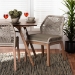 bali & pari Jennifer Mid-Century Transitional Grey Woven Rope Mahogany Dining Side Chair - Jennifer-Grey-DC-No Arm