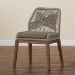 bali & pari Jennifer Mid-Century Transitional Grey Woven Rope Mahogany Dining Side Chair - Jennifer-Grey-DC-No Arm