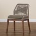Baxton Studio Jennifer Mid-Century Transitional Grey Woven Rope Mahogany Dining Side Chair - Jennifer-Grey-DC-No Arm