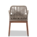 bali & pari Jennifer Mid-Century Transitional Grey Woven Rope Mahogany Dining Arm Chair - Jennifer-Grey-DC-Arm