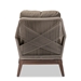 Baxton Studio Jennifer Mid-Century Transitional Grey Woven Rope Mahogany Accent Chair - Jennifer-Grey-CC