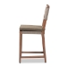 bali & pari Heyna Mid-Century Transitional Grey Woven Rope Mahogany Counter Stool - Heyna-Grey/Natural-CS