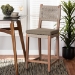 bali & pari Heyna Mid-Century Transitional Grey Woven Rope Mahogany Counter Stool - Heyna-Grey/Natural-CS