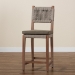 bali & pari Heyna Mid-Century Transitional Grey Woven Rope Mahogany Counter Stool - Heyna-Grey/Natural-CS