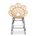 bali & pari Garan Modern Bohemian Natural Brown Rattan and Black Metal Counter Stool - Leaf-Rattan-CS