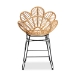 bali & pari Garan Modern Bohemian Natural Brown Rattan and Black Metal Counter Stool - Leaf-Rattan-CS