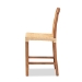 bali & pari Caspia Mid-Century Modern Walnut Brown Mahogany Wood and Natural Rattan Counter Stool - Caspia-Teak-CS