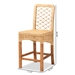 Baxton Studio Moscow Modern Bohemian Natural Brown Rattan and Walnut Brown Finished Wood Counter Stool - Moscow-Teak-CS