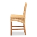bali & pari Moscow Modern Bohemian Natural Brown Rattan and Walnut Brown Mahogany Wood Counter Stool - Moscow-Teak-CS