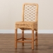 bali & pari Moscow Modern Bohemian Natural Brown Rattan and Walnut Brown Mahogany Wood Counter Stool - Moscow-Teak-CS