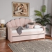 Baxton Studio Timila Modern and Contemporary Light Pink Velvet Fabric Upholstered Full Size Daybed with Trundle - BBT61047T-Light Pink Velvet-Daybed-F/T