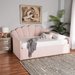 Baxton Studio Timila Modern and Contemporary Light Pink Velvet Fabric Upholstered Queen Size Daybed - BBT61078-Light Pink Velvet-Daybed-Queen