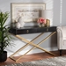 Baxton Studio Madan Modern and Contemporary Black Finished Wood and Gold Metal 2-Drawer Console Table - JY20B169-Black/Gold