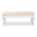 Baxton Studio Hedia Contemporary Glam and Luxe Beige Fabric Upholstered and Silver Finished Wood Accent Bench - JY20B217L-Beige-Bench