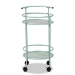 Baxton Studio Newell Mid-Century Modern Mint Green Finished Metal 2-Tier Kitchen Cart - LCF20171-Mint Green-Cart